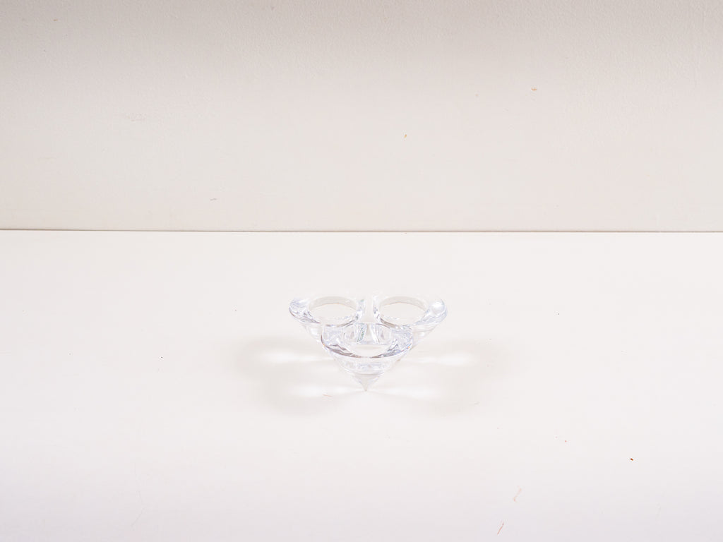 Castiçal Triplo em Cristal