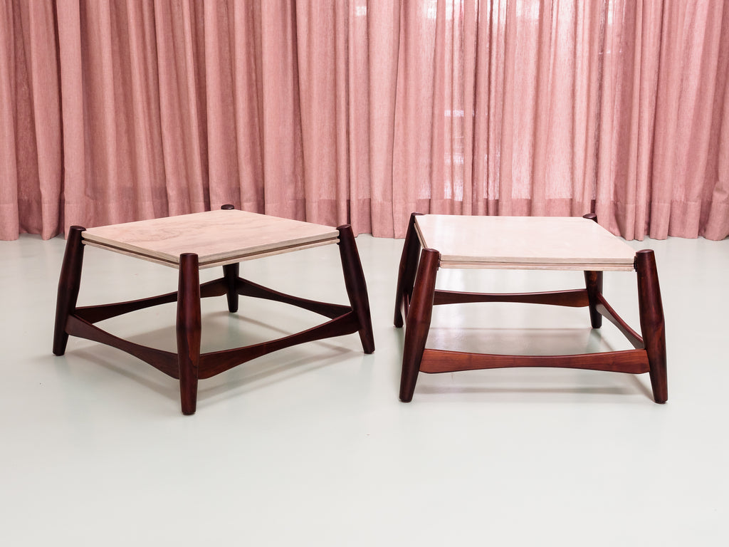 Liceu de Artes e Ofícios | Par de Mesas Laterais em Jacarandá e Mármore