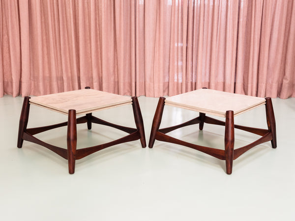 Liceu de Artes e Ofícios | Par de Mesas Laterais em Jacarandá e Mármore