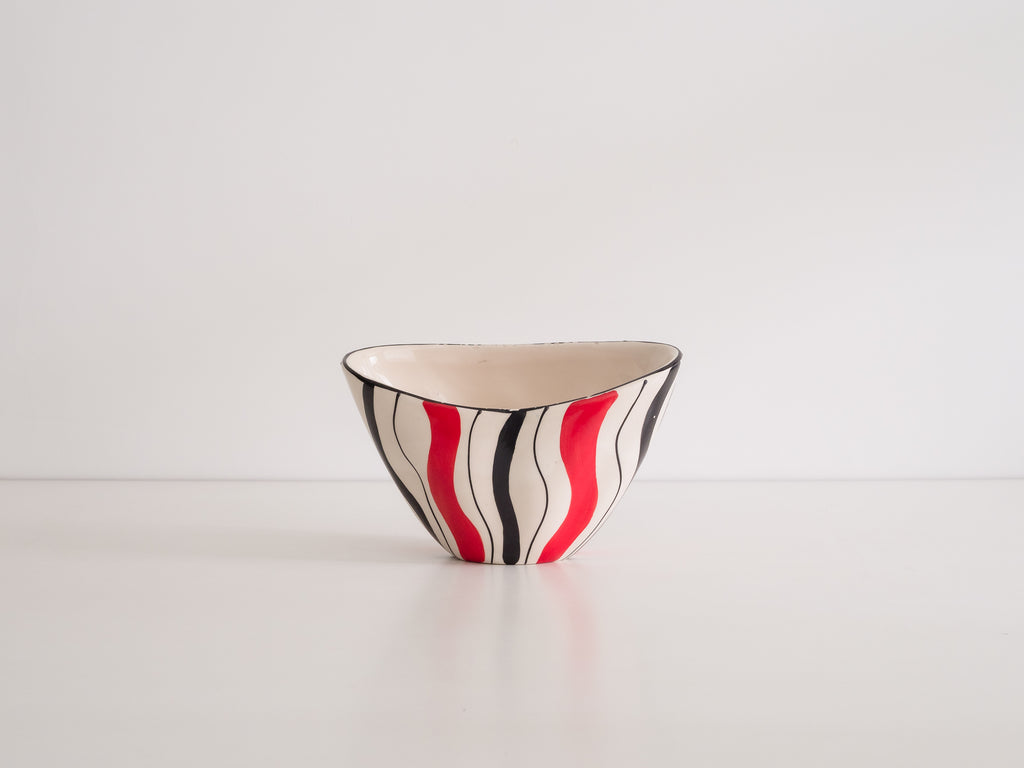 Cerâmica Weiss | Vaso em Cerâmica Branco, Preto e Vermelho