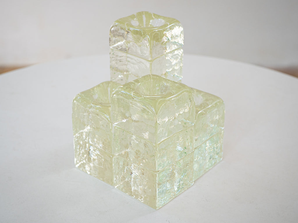 Seguso Cá d'Oro | Conjunto de Castiçais em Vidro Moldado