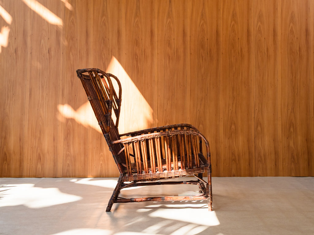 Poltrona em Rattan com Banqueta