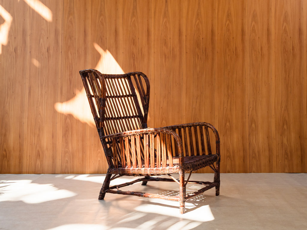 Poltrona em Rattan com Banqueta