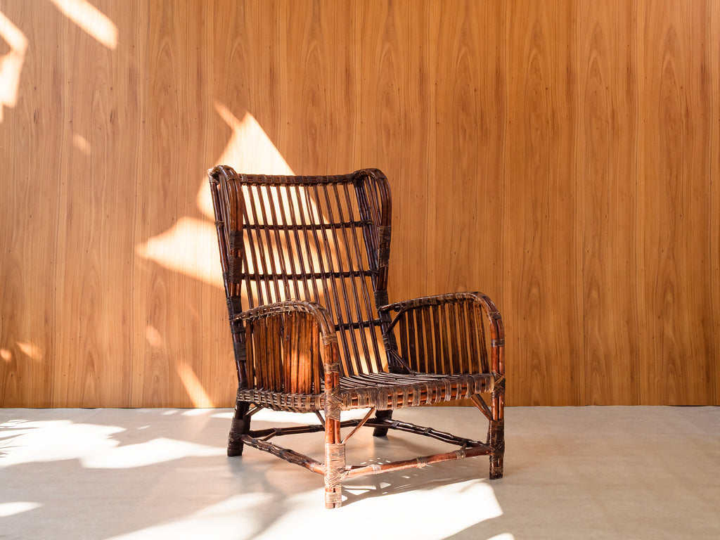 Poltrona em Rattan com Banqueta