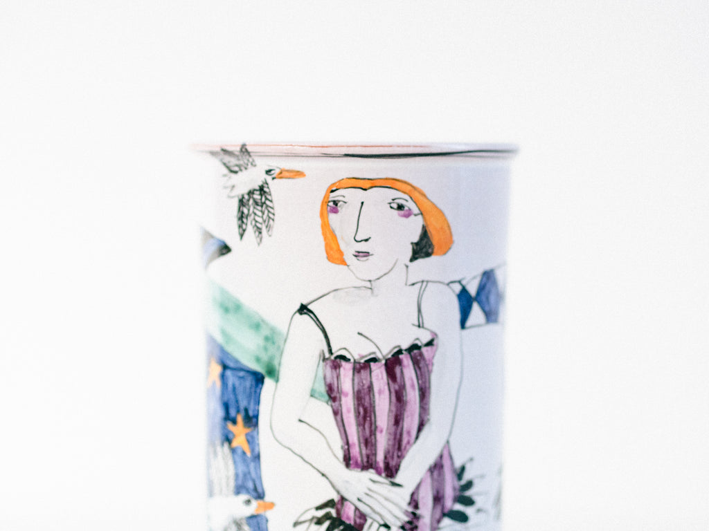 Kathrin Grünke | Vaso Alemão em Porcelana "Narrenkeramik"