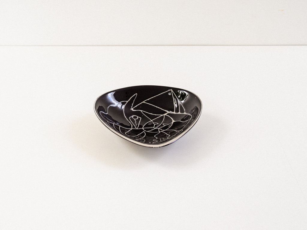 Centro de Mesa em Cerâmica Vitrificada Preta