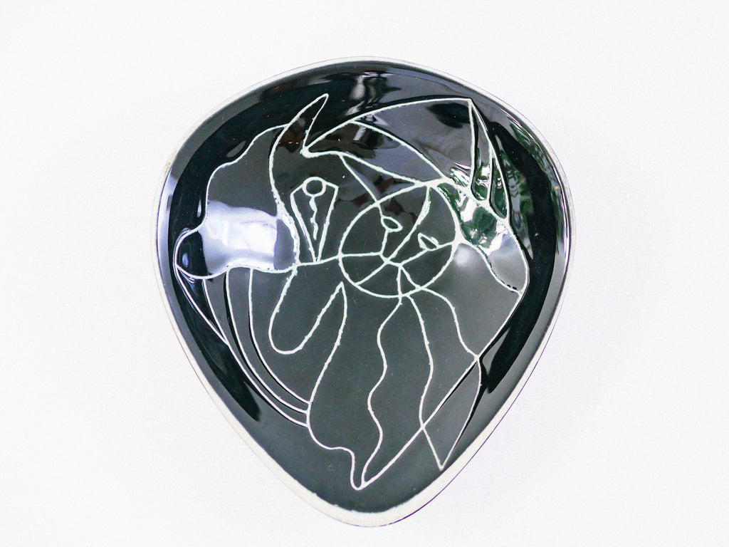 Centro de Mesa em Cerâmica Vitrificada Preta