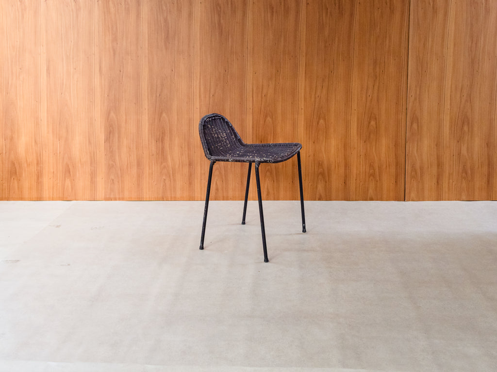 Banqueta em Ferro e Junco