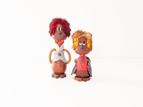Par de Bonecos Dinamarqueses em Teca