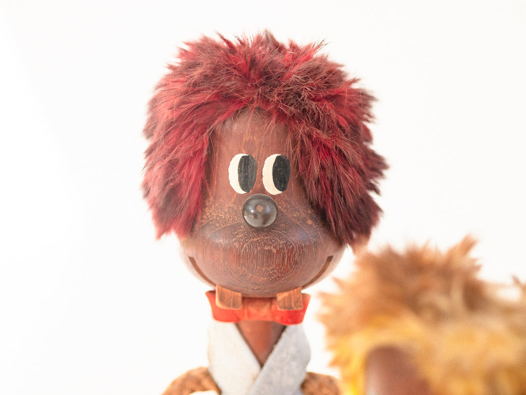 Par de Bonecos Dinamarqueses em Teca