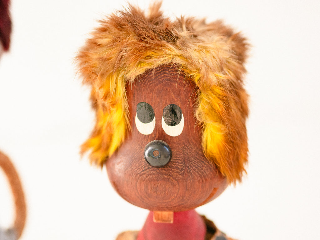 Par de Bonecos Dinamarqueses em Teca