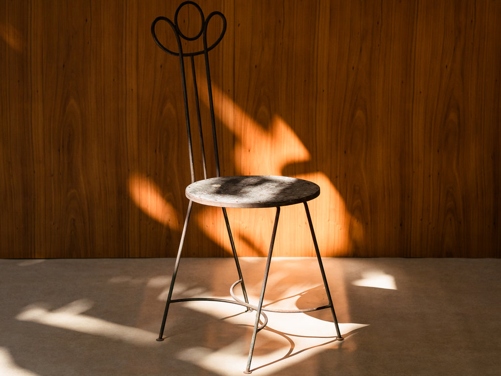 Cadeira de Jardim em Ferro com Espaldar Curvo