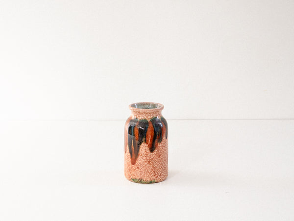 Vaso Marrom em Cerâmica Craquelê