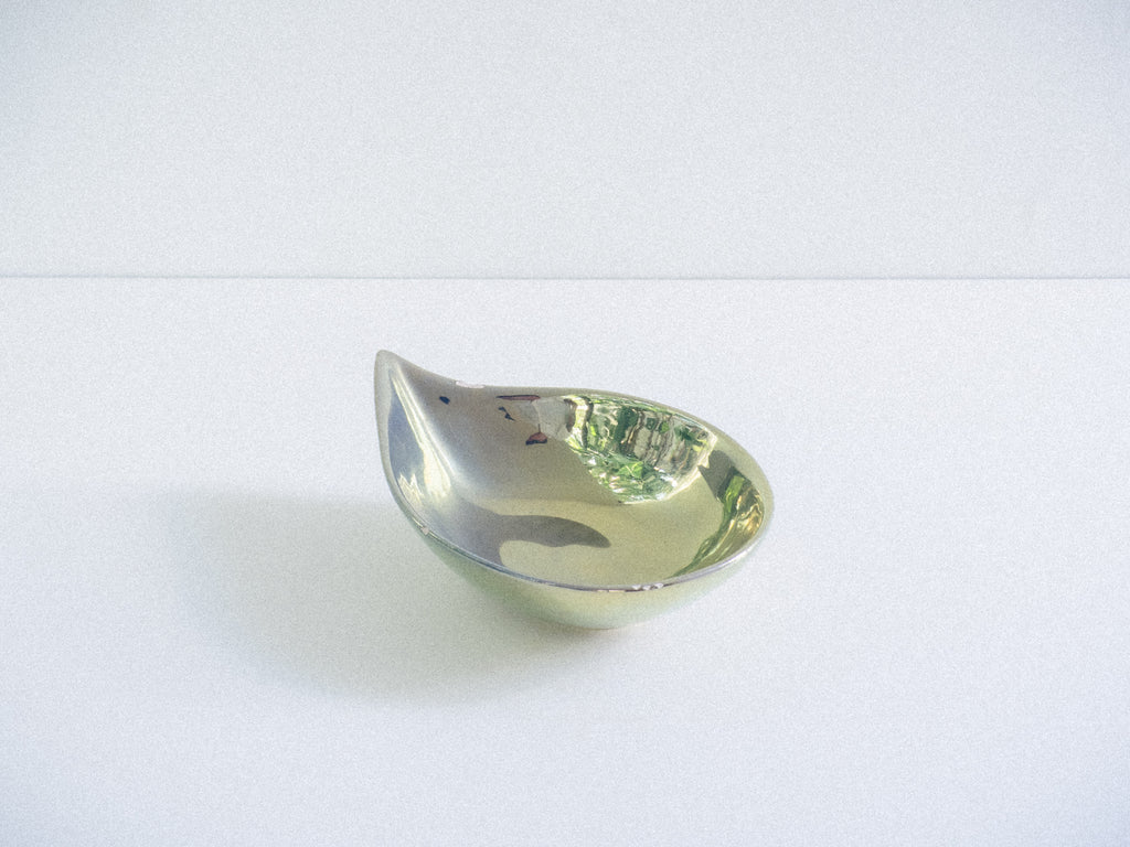 Centro de Mesa em Cerâmica Dourada Iridescente