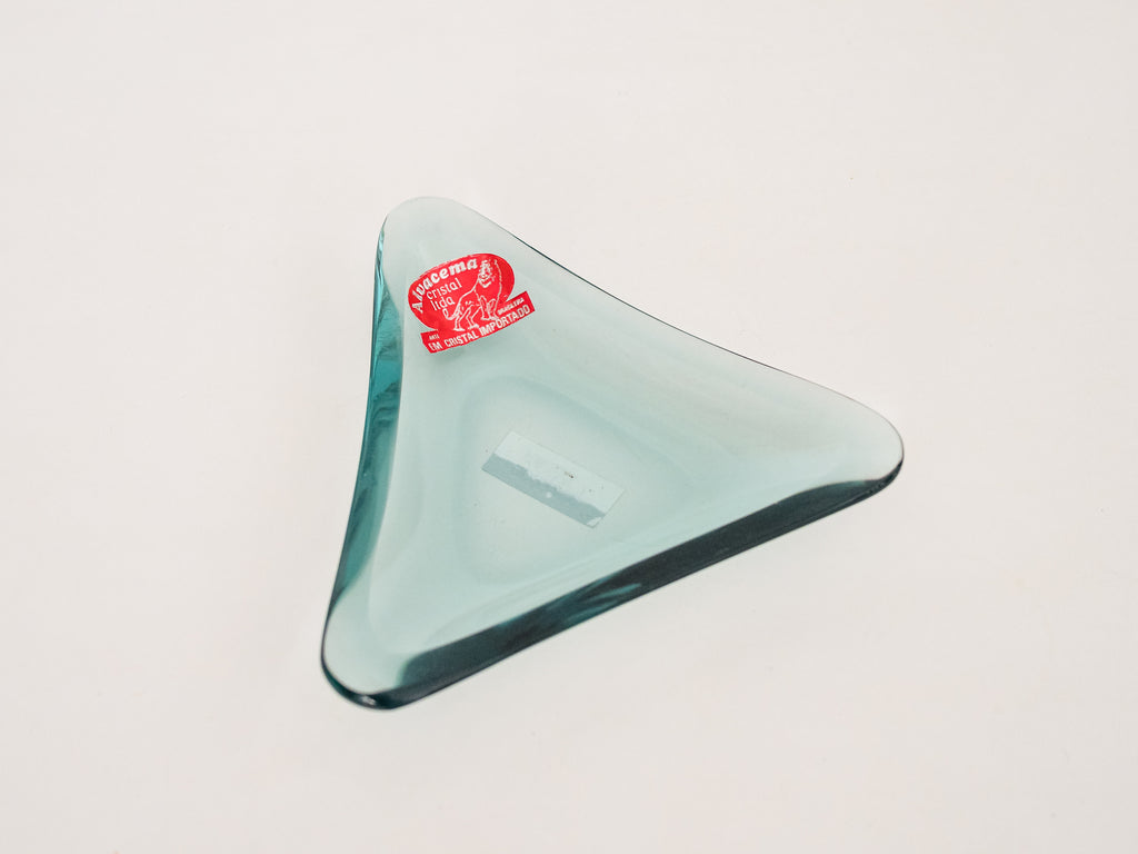 Alvacema Cristal | Cinzeiro Triangular em Cristal Azul
