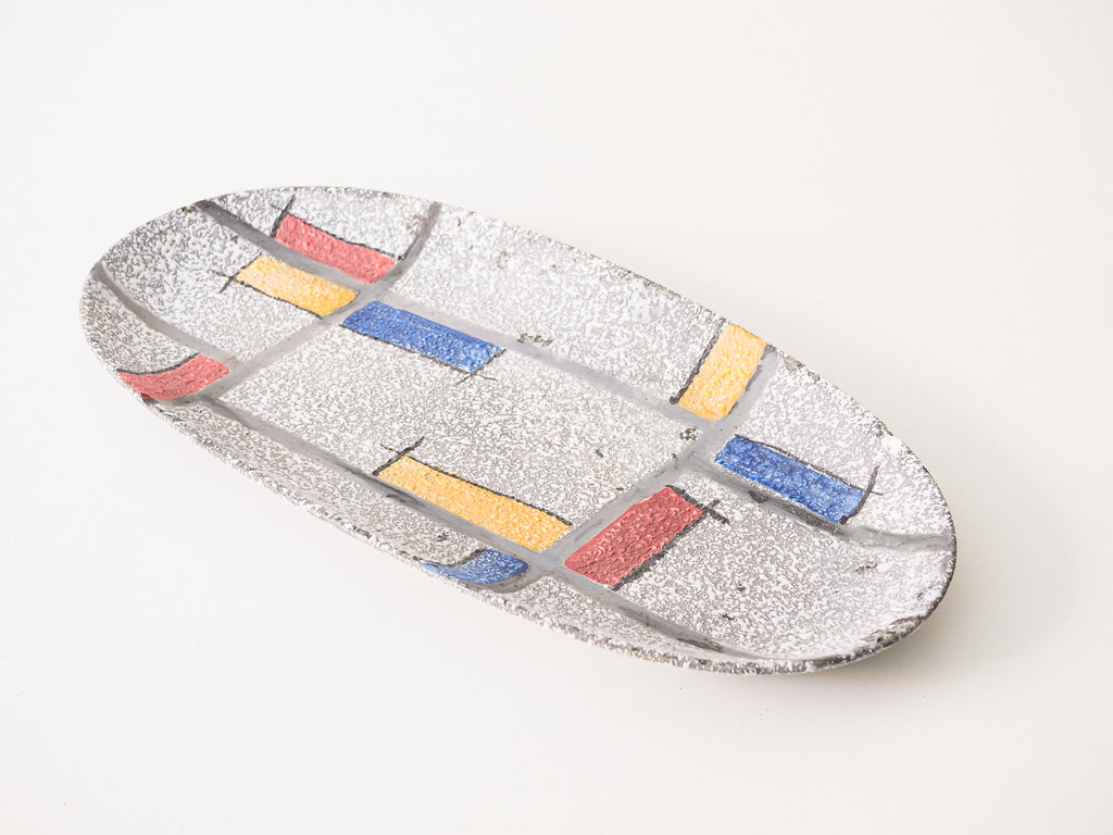 Bandeja em Cerâmica Pingo de Leite "Mondrian"