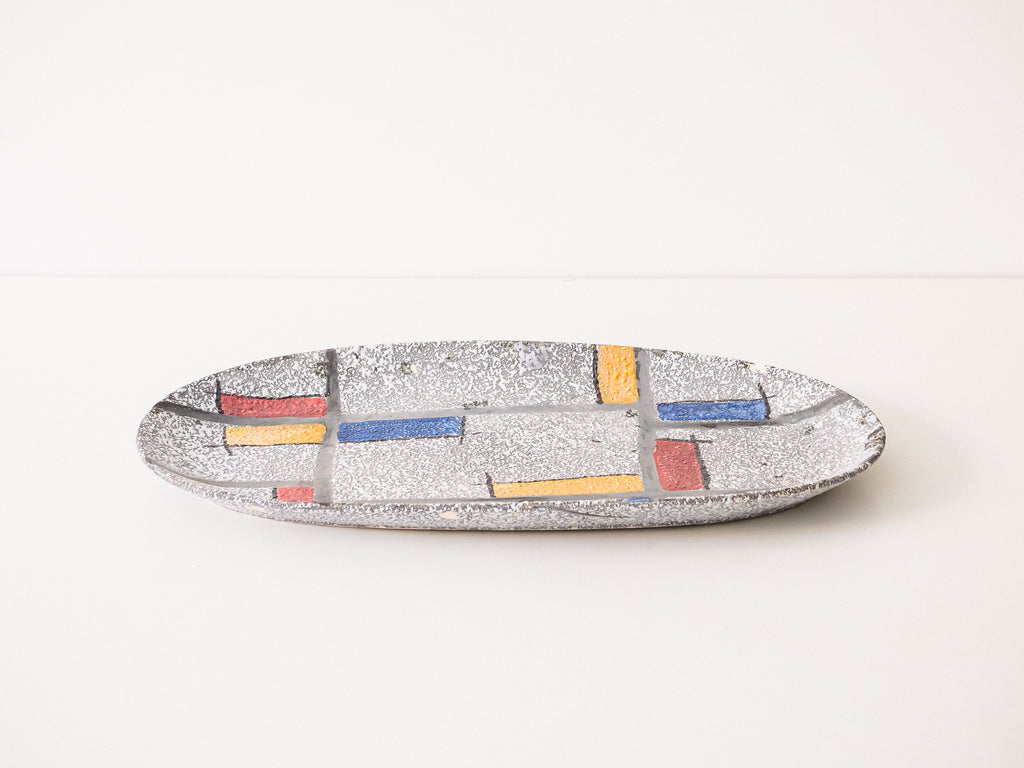 Bandeja em Cerâmica Pingo de Leite "Mondrian"