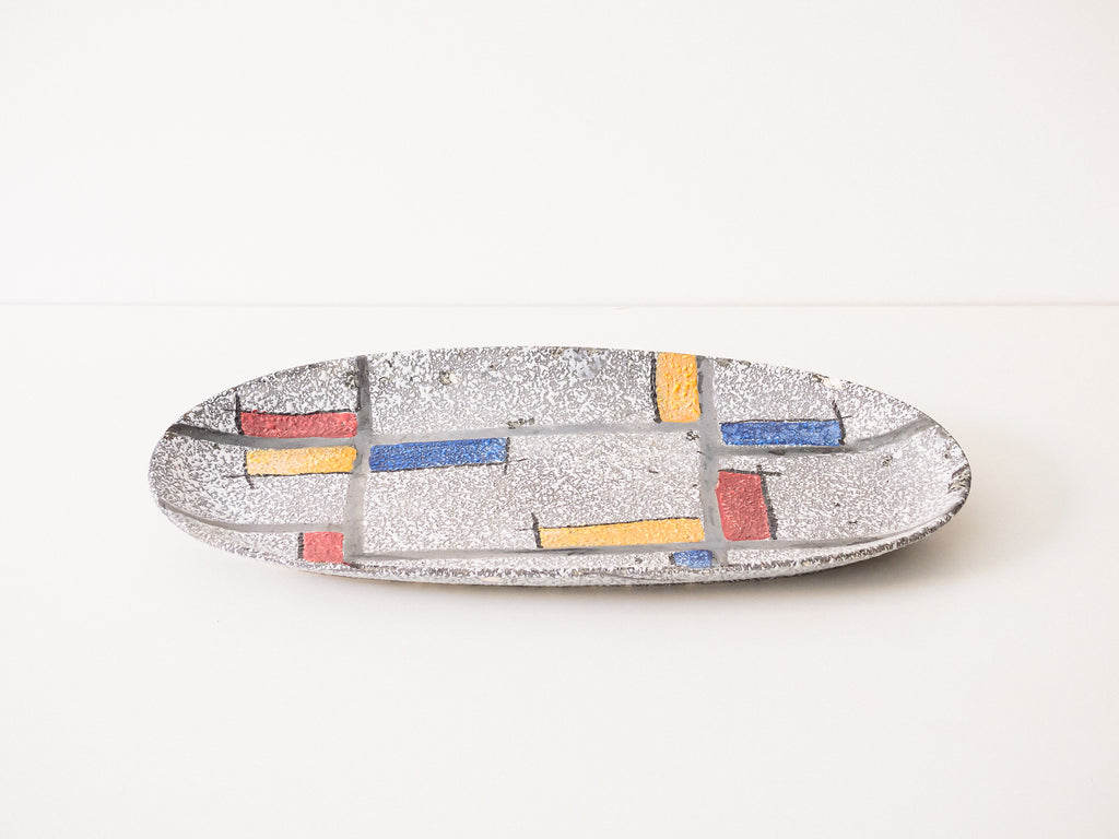 Bandeja em Cerâmica Pingo de Leite "Mondrian"