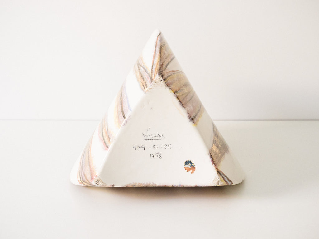 Cerâmica Weiss | Vaso Triangular com Detalhes em Dourado