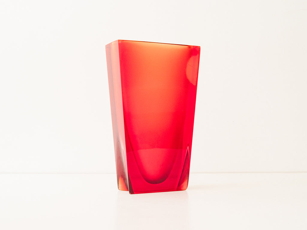 Vaso em Acrílico Vermelho Geométrico