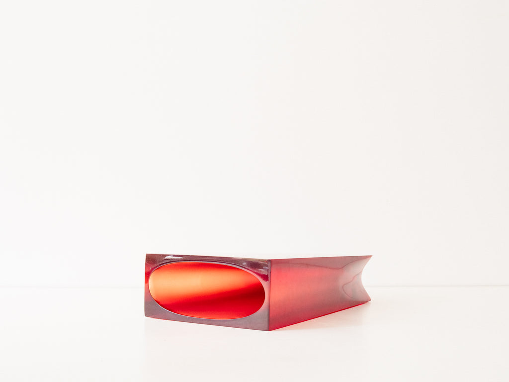 Vaso em Acrílico Vermelho Geométrico