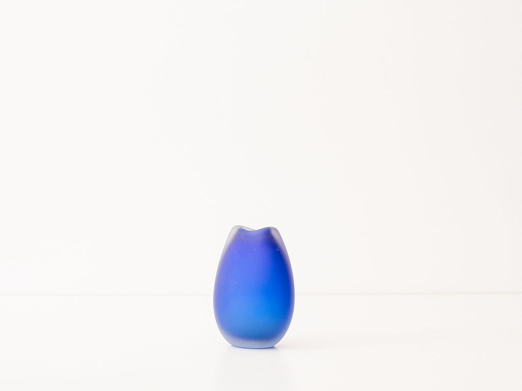 Vaso em Vidro Fosco Azul