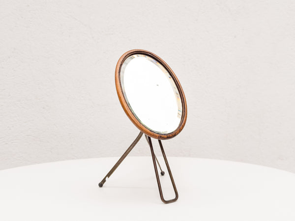 Peter Wiederer & Brothers | Espelho de Mesa em Madeira e Cristal Bisotado