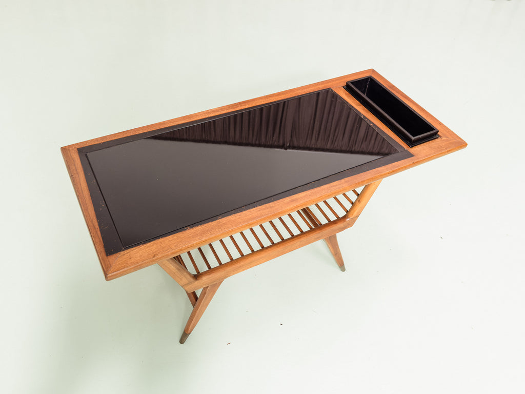 Mesa De Centro Italiana com Tampo em Vidro Preto