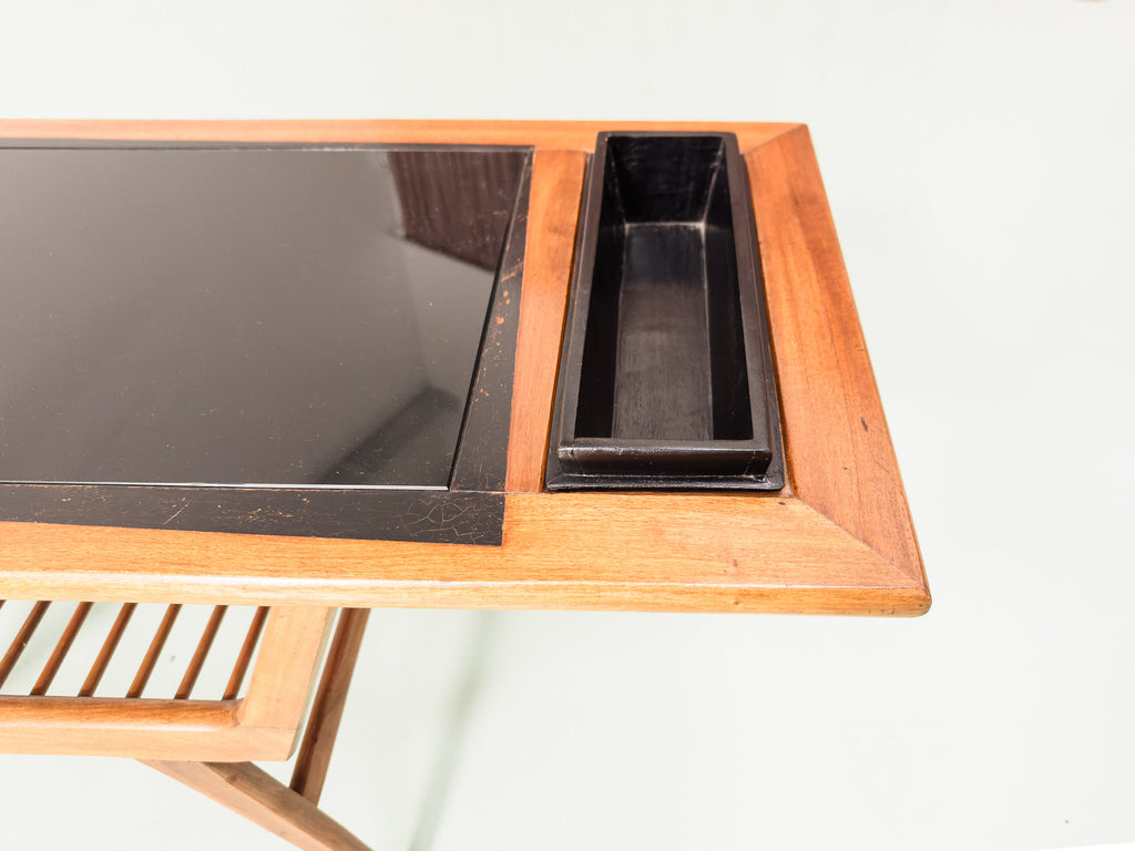 Mesa De Centro Italiana com Tampo em Vidro Preto