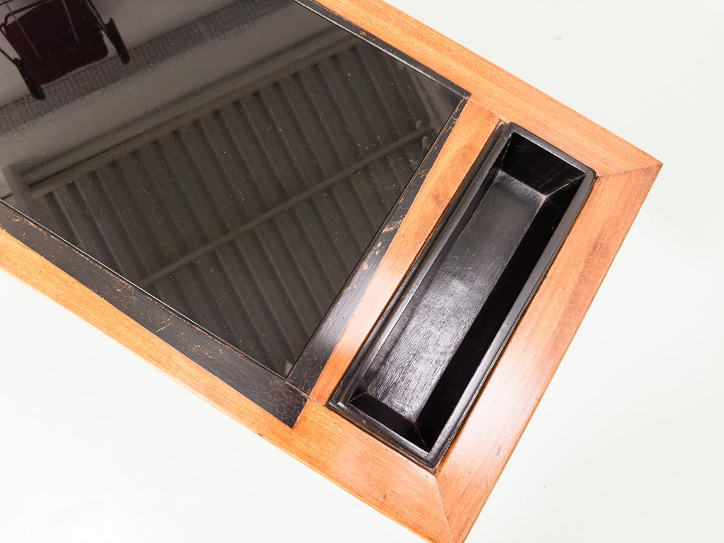 Mesa De Centro Italiana com Tampo em Vidro Preto