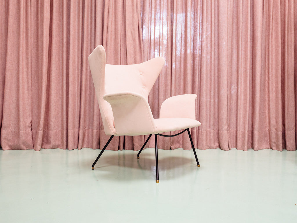 Carlo Hauner | Poltrona em Veludo Rosé