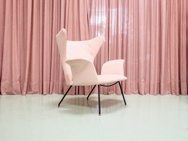 Carlo Hauner | Poltrona em Veludo Rosé
