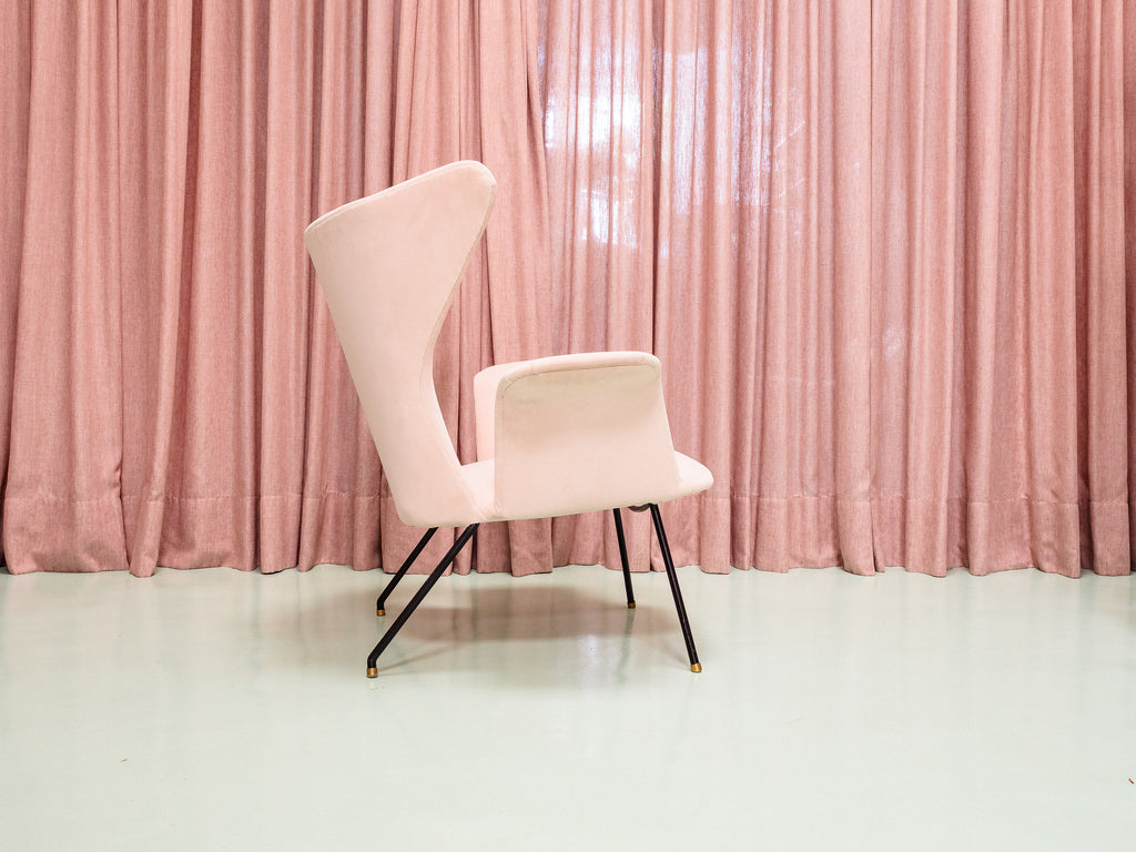 Carlo Hauner | Poltrona em Veludo Rosé