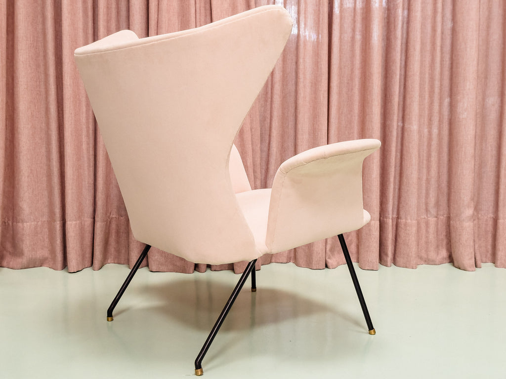 Carlo Hauner | Poltrona em Veludo Rosé
