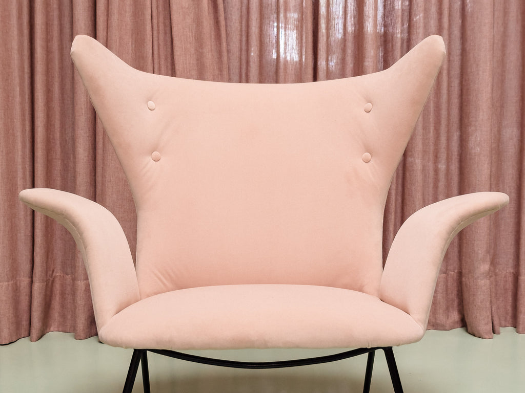 Carlo Hauner | Poltrona em Veludo Rosé