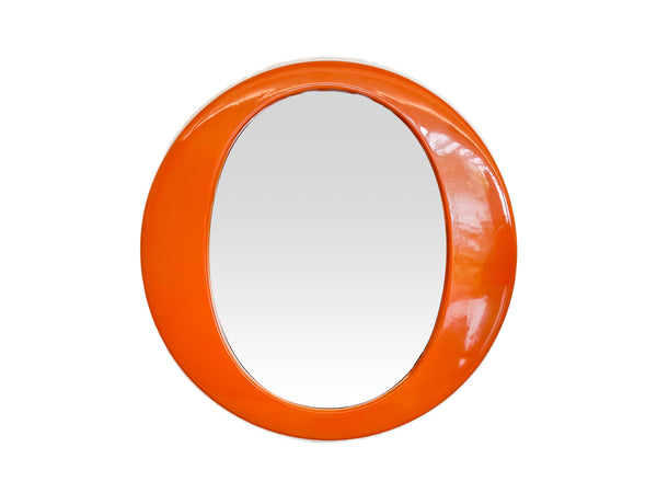 Espelho Oval em Plástico Laranja