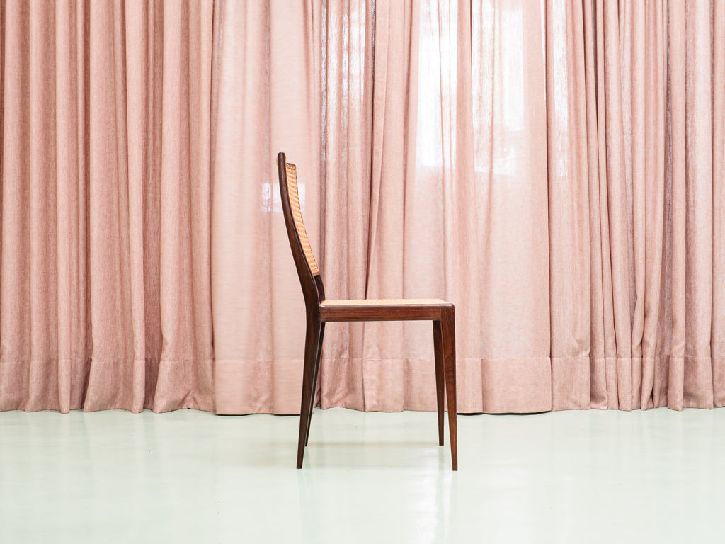 Geraldo de Barros | Conjunto de 8 Cadeiras em Jacarandá e Palhinha