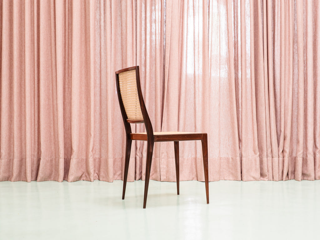 Geraldo de Barros | Conjunto de 8 Cadeiras em Jacarandá e Palhinha