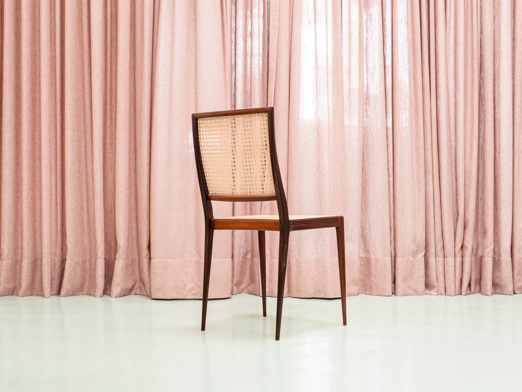 Geraldo de Barros | Conjunto de 8 Cadeiras em Jacarandá e Palhinha