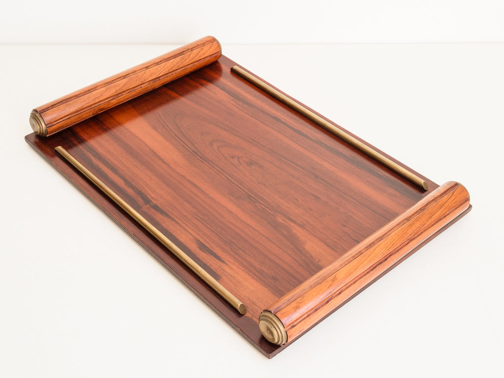 Bandeja Art Déco em Jacarandá e Latão