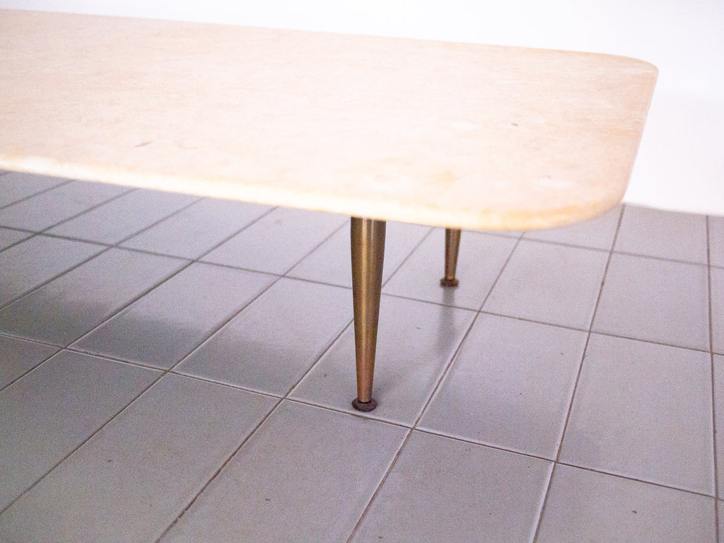 Mesa de Centro Marmore e Latão