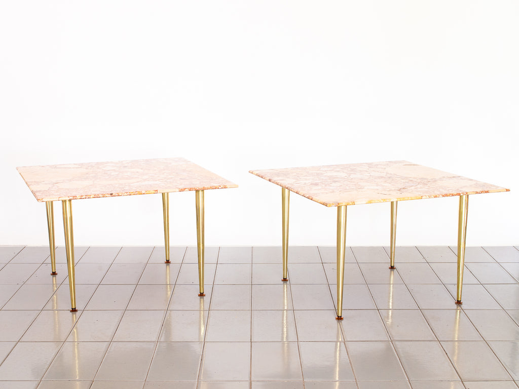 Par de Mesas Laterais em Terrazzo e Latão
