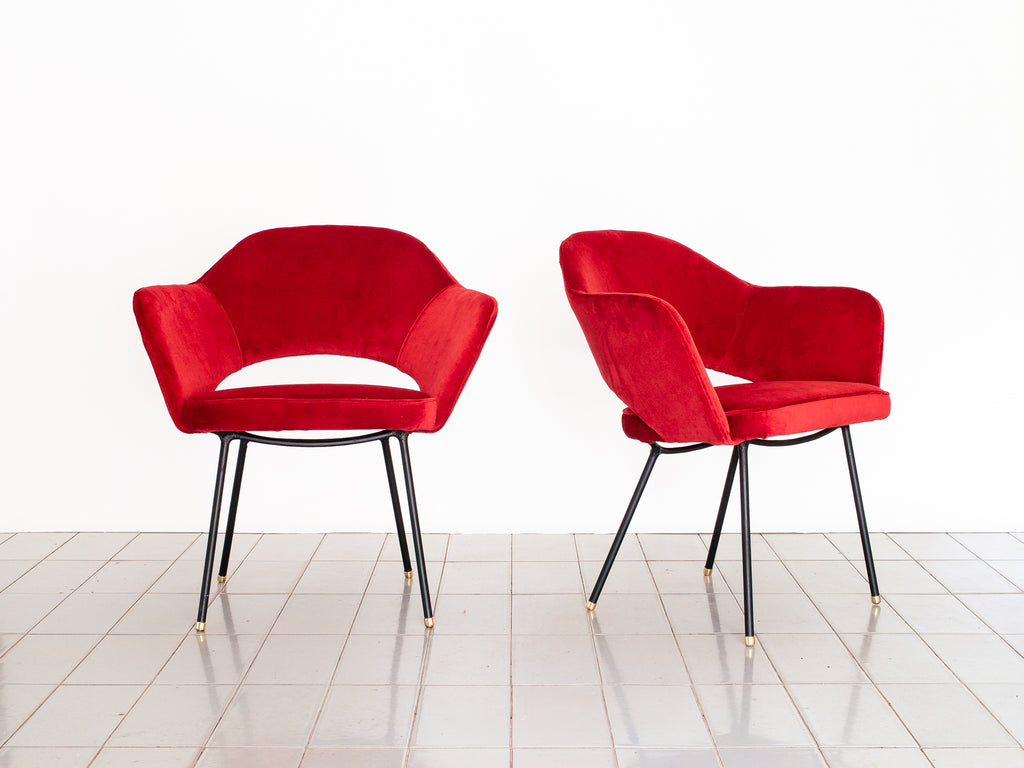 Carlo Hauner | Par de Poltronas em Ferro e Tecido