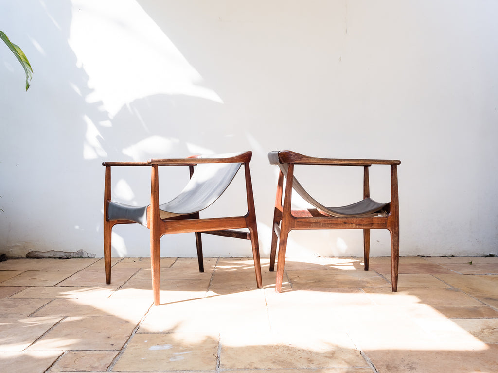 Liceu de Artes e Ofícios | Par de poltrona em Jacarandá e Sola