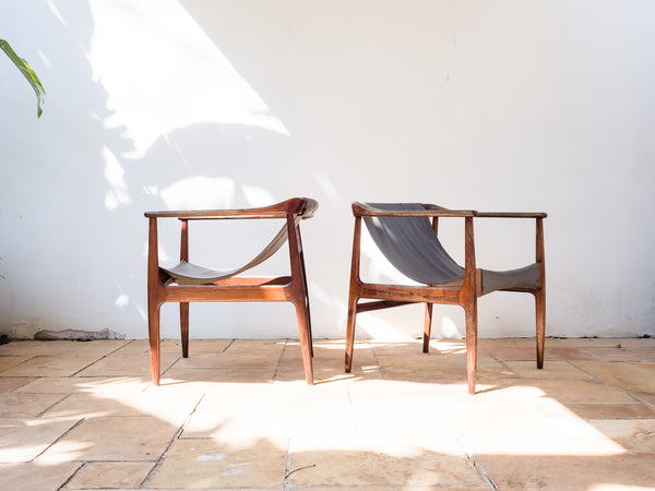 Liceu de Artes e Ofícios | Par de poltrona em Jacarandá e Sola