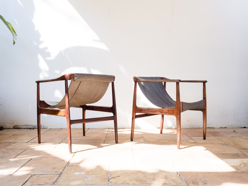 Liceu de Artes e Ofícios | Par de poltrona em Jacarandá e Sola