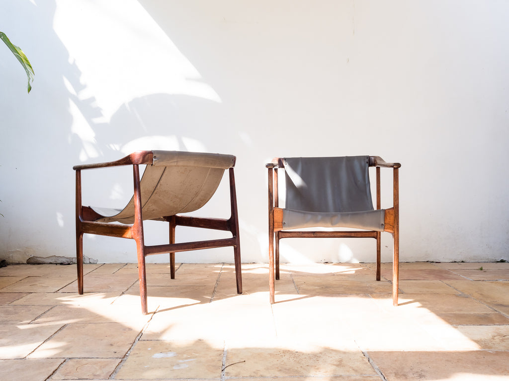 Liceu de Artes e Ofícios | Par de poltrona em Jacarandá e Sola