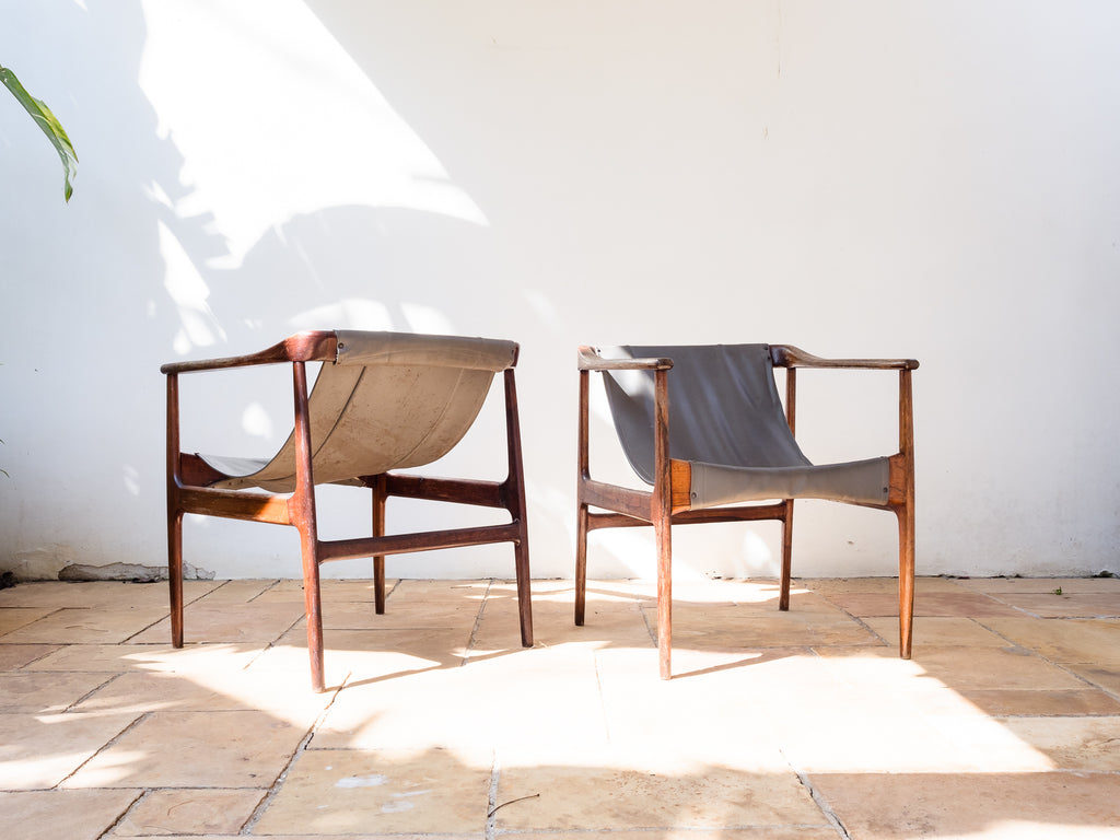 Liceu de Artes e Ofícios | Par de poltrona em Jacarandá e Sola