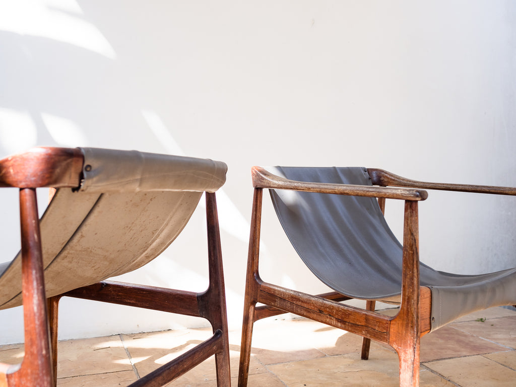 Liceu de Artes e Ofícios | Par de poltrona em Jacarandá e Sola