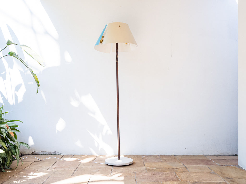 Angelo Lelli | Luminária de Piso com Cúpula Tripartida e Articulada